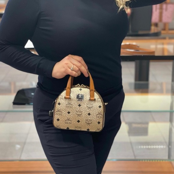 Last one! MCM gold color mini crossbody bag $780+ tax - Picture 8 of 13